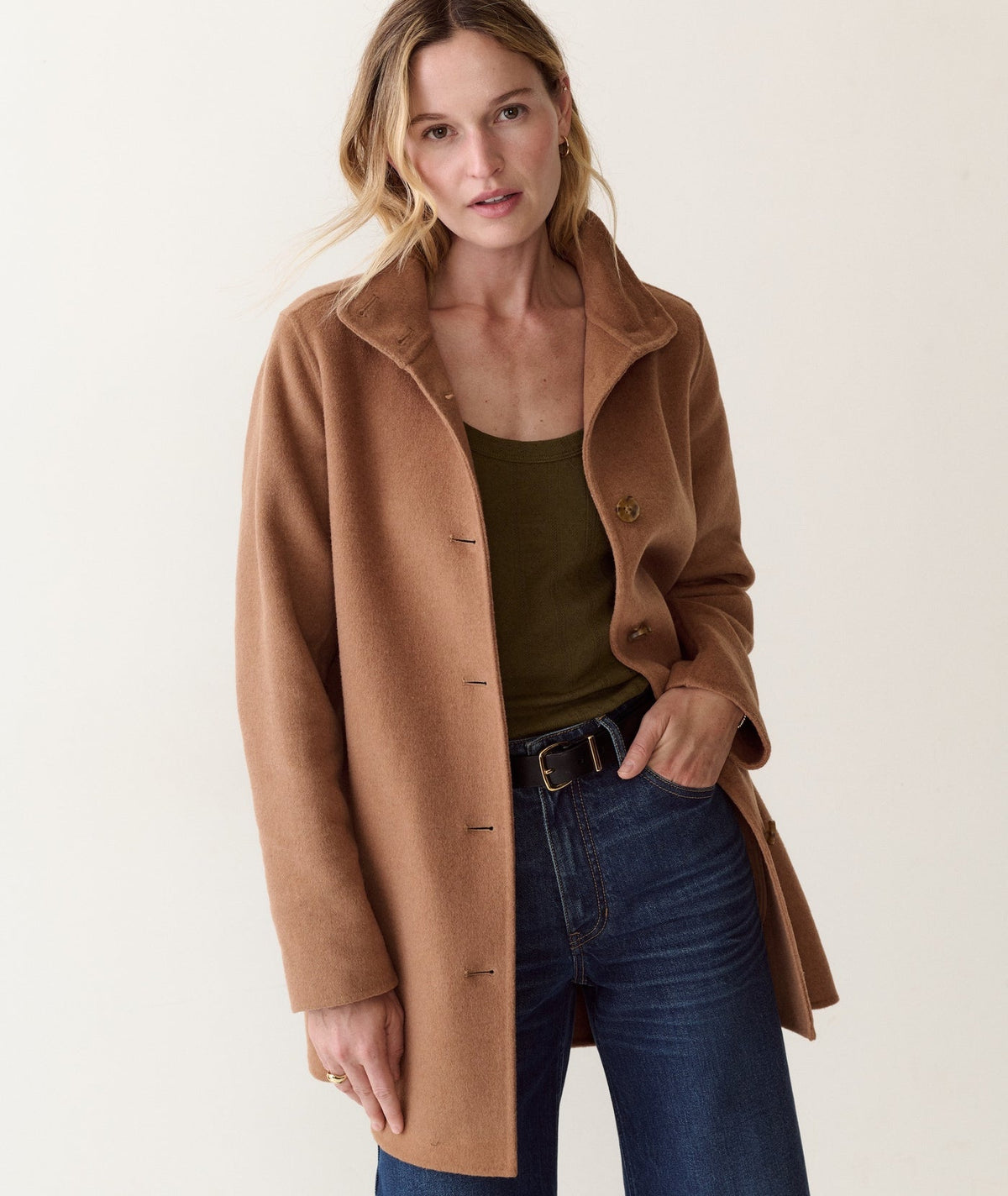 Marine Layer Stephanie Wool Coat - Camel view 1