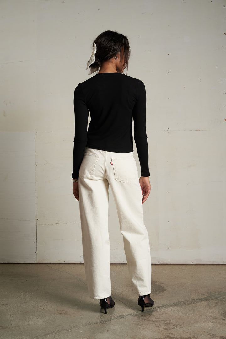 Perfect White Tee Maureen Luxe Rib Crewneck Cardigan