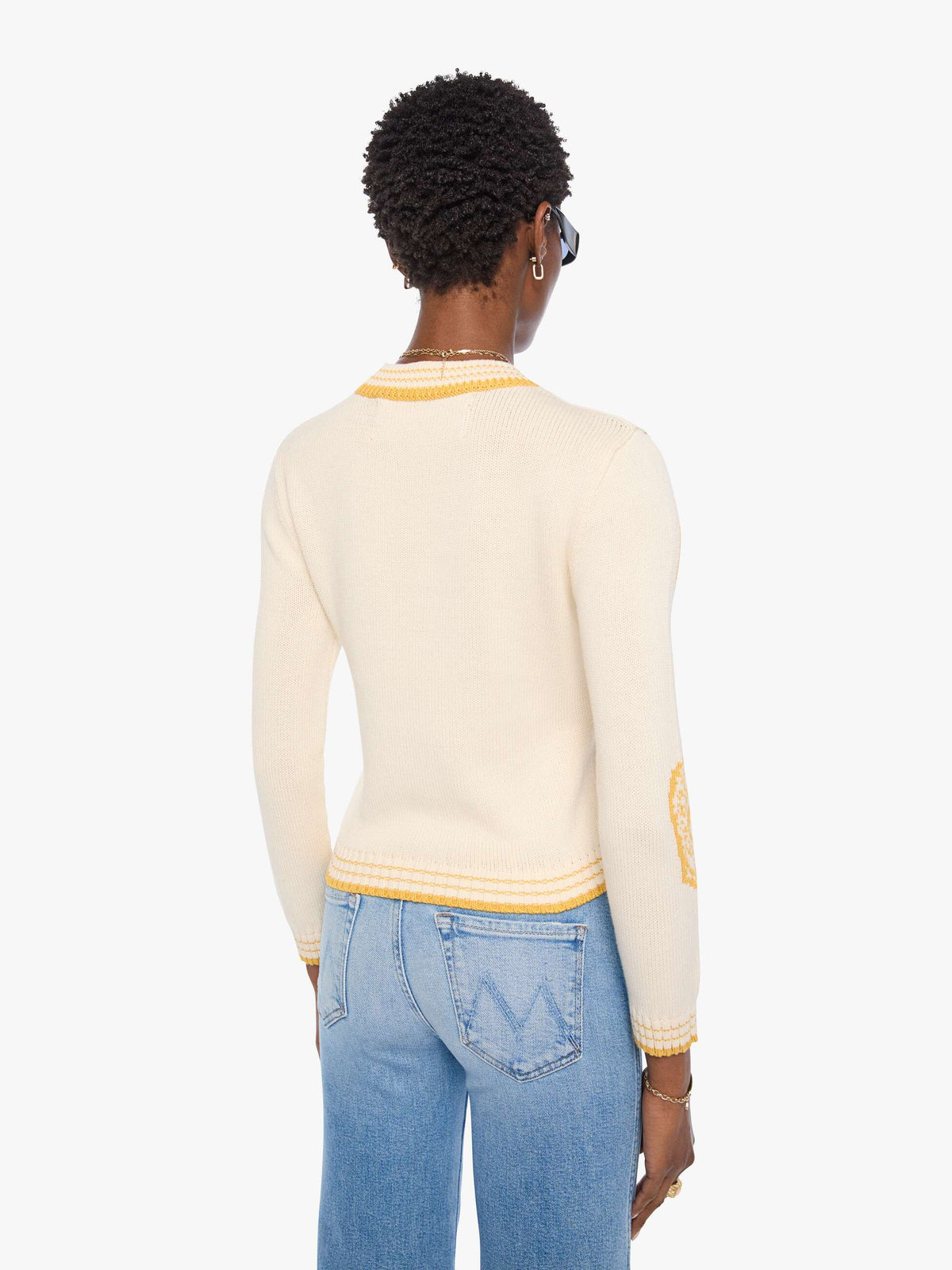 MOTHER The Baby Jumper - Ivory back view