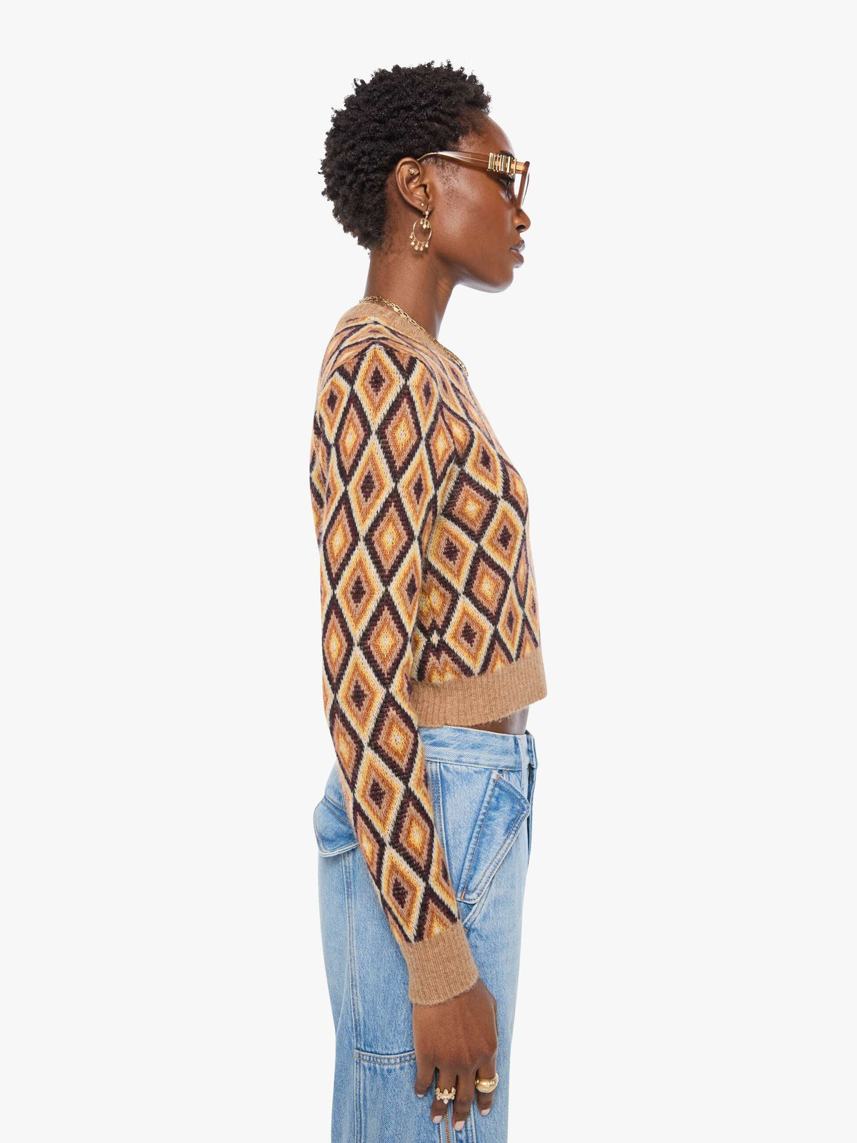 MOTHER The Crop Jumper - Beeswax And Caramel Cafe alternate view