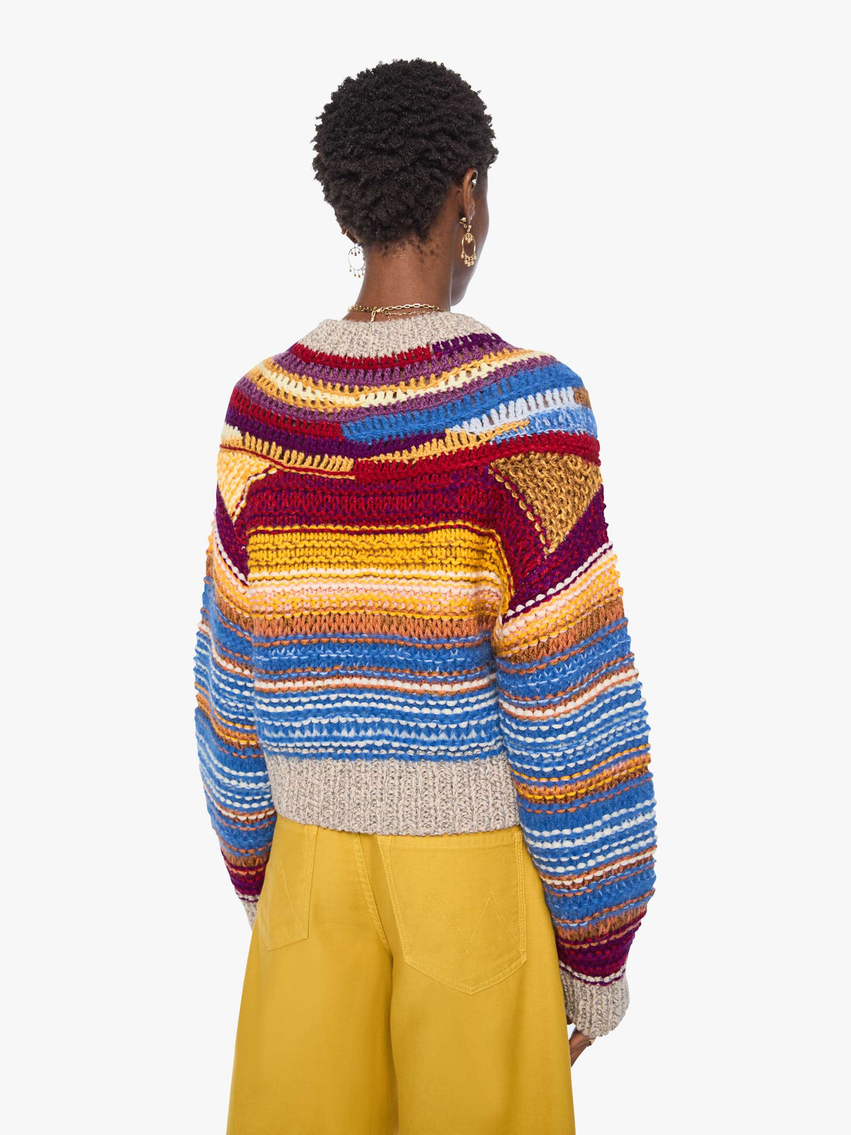 MOTHER The Boxy Jumper - Multi Color back view