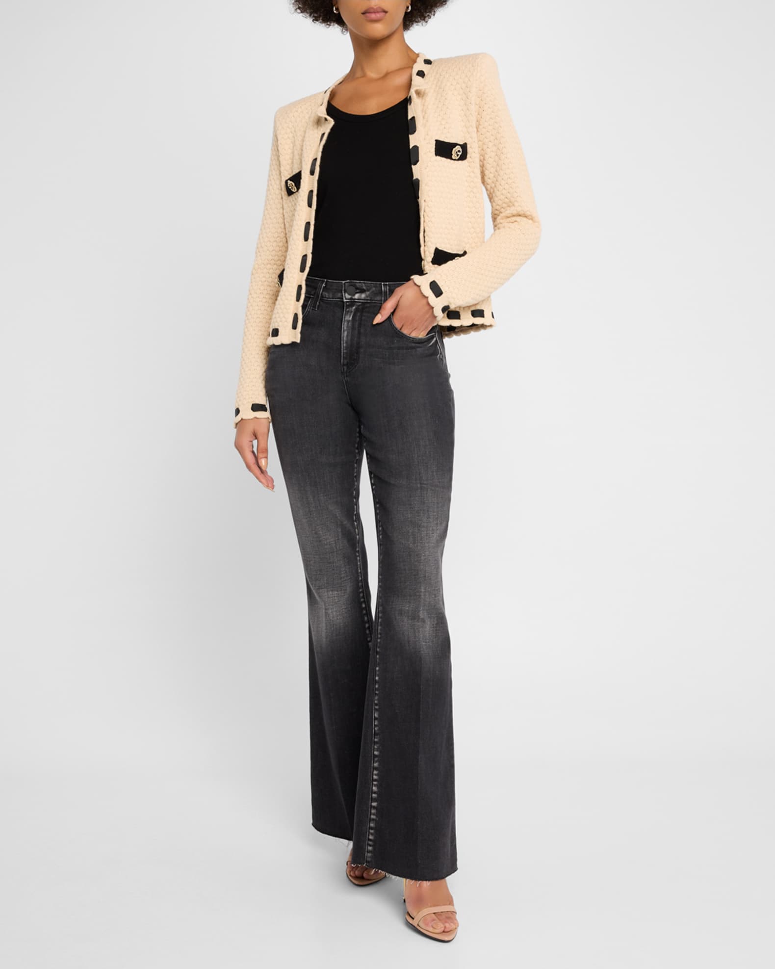 L'Agence Astor Contrast Trim Cardigan