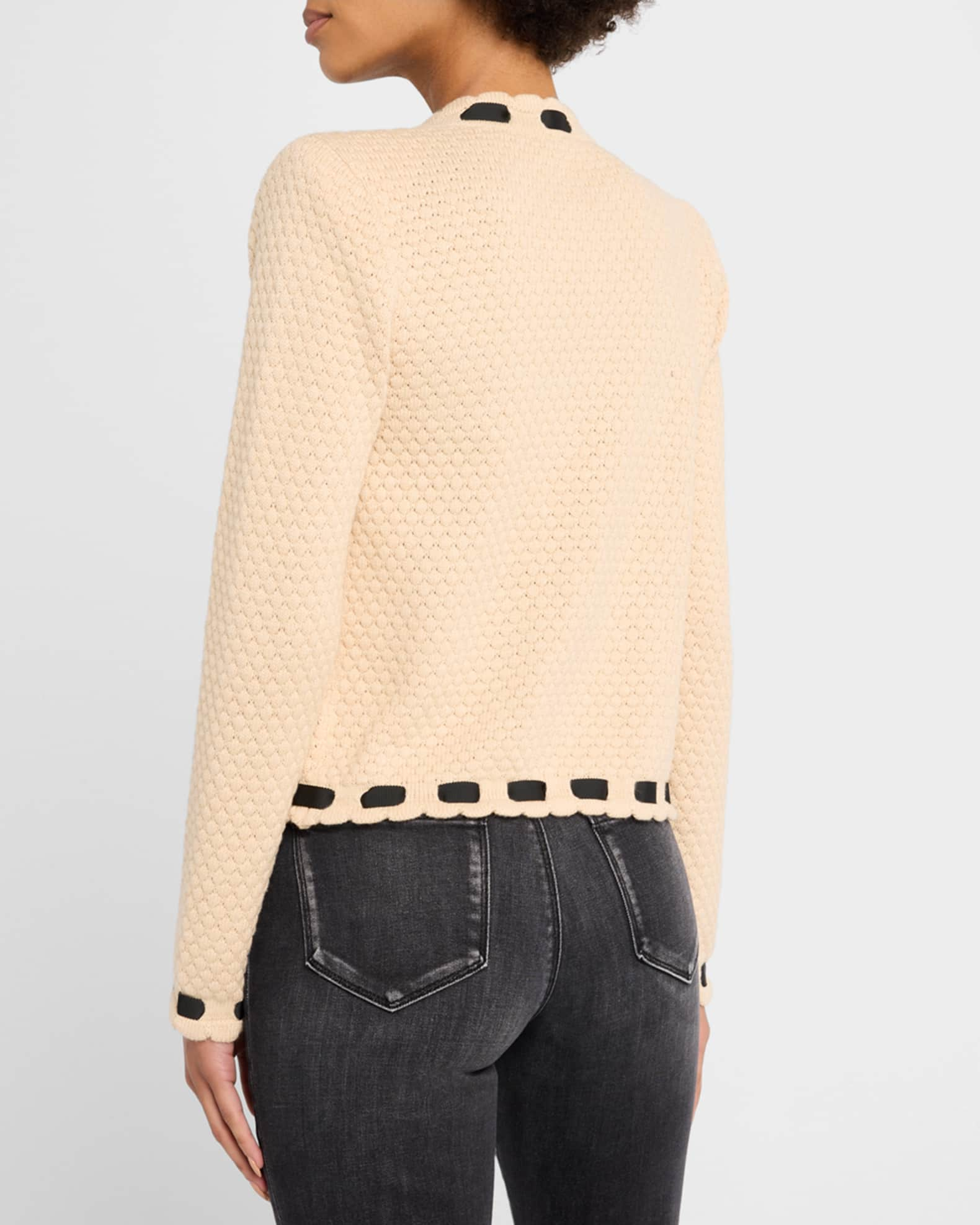 L'Agence Astor Contrast Trim Cardigan