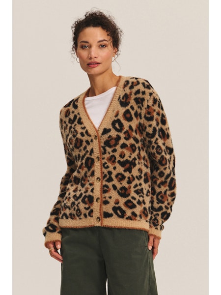 Velvet Betsy Long Sleeve Leopard Cardigan