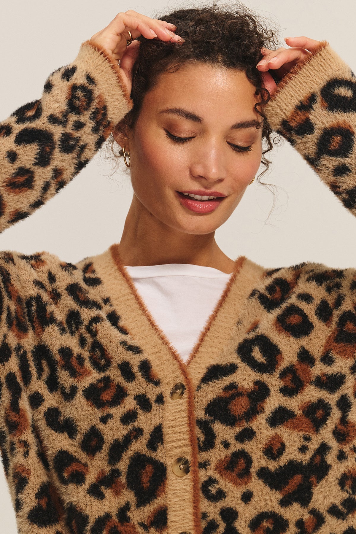 Velvet Betsy Long Sleeve Leopard Cardigan