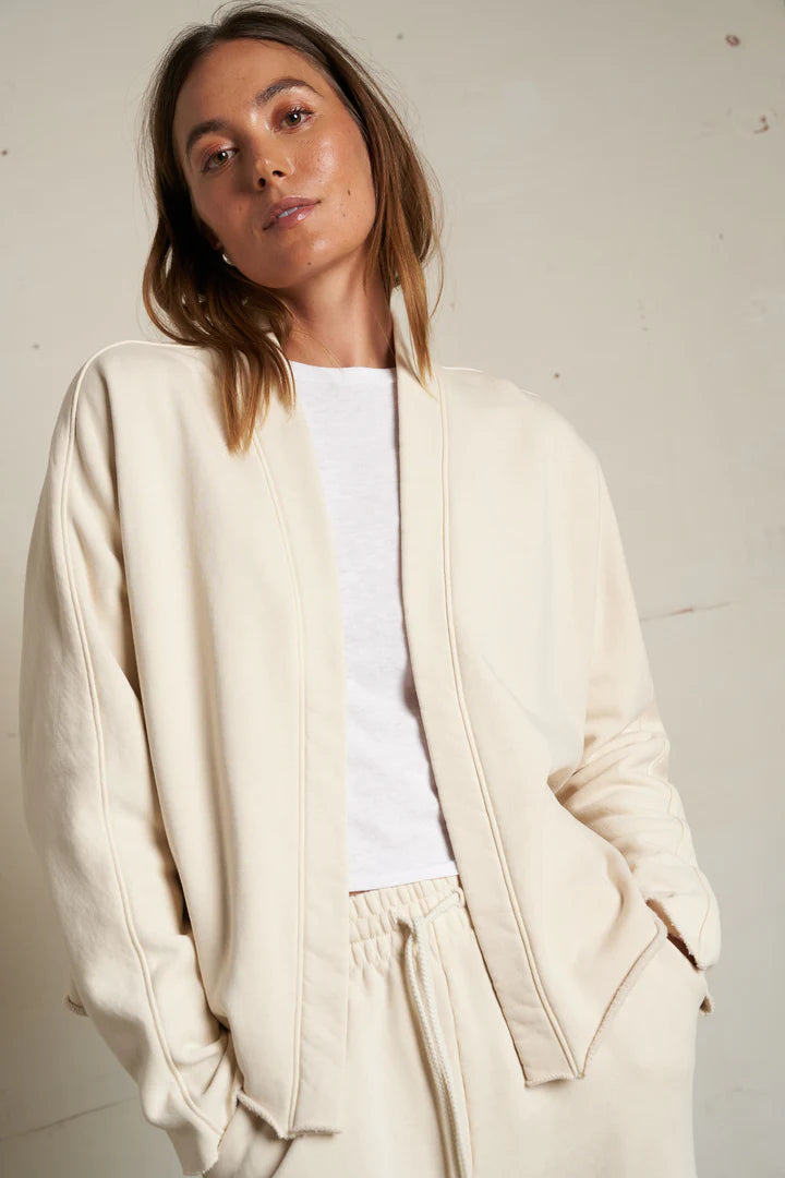 Perfect White Tee Olivia Fleece Open Cardigan