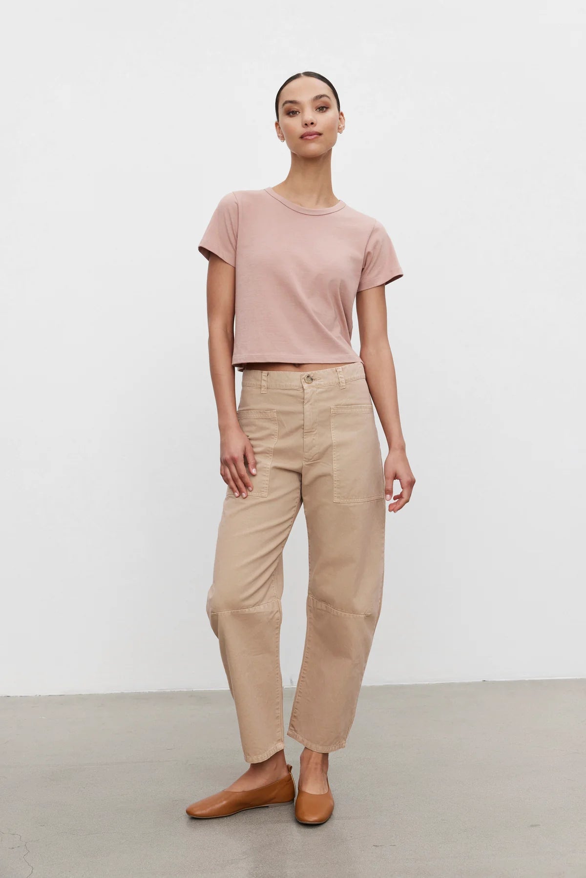 Velvet Brylie Curved Knee Utility Pant Putty