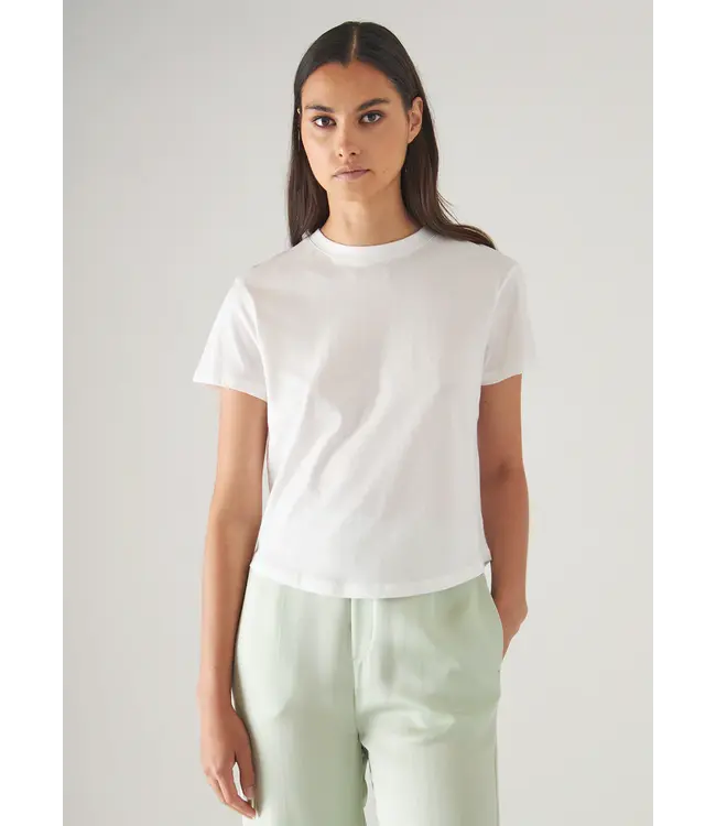 Patrick Assaraf Short Sleeve Pima Classic Hi Neck Baby Tee W92C23