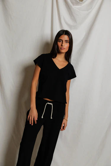 Perfect White Tee Pearl V Neck Tee Shirt