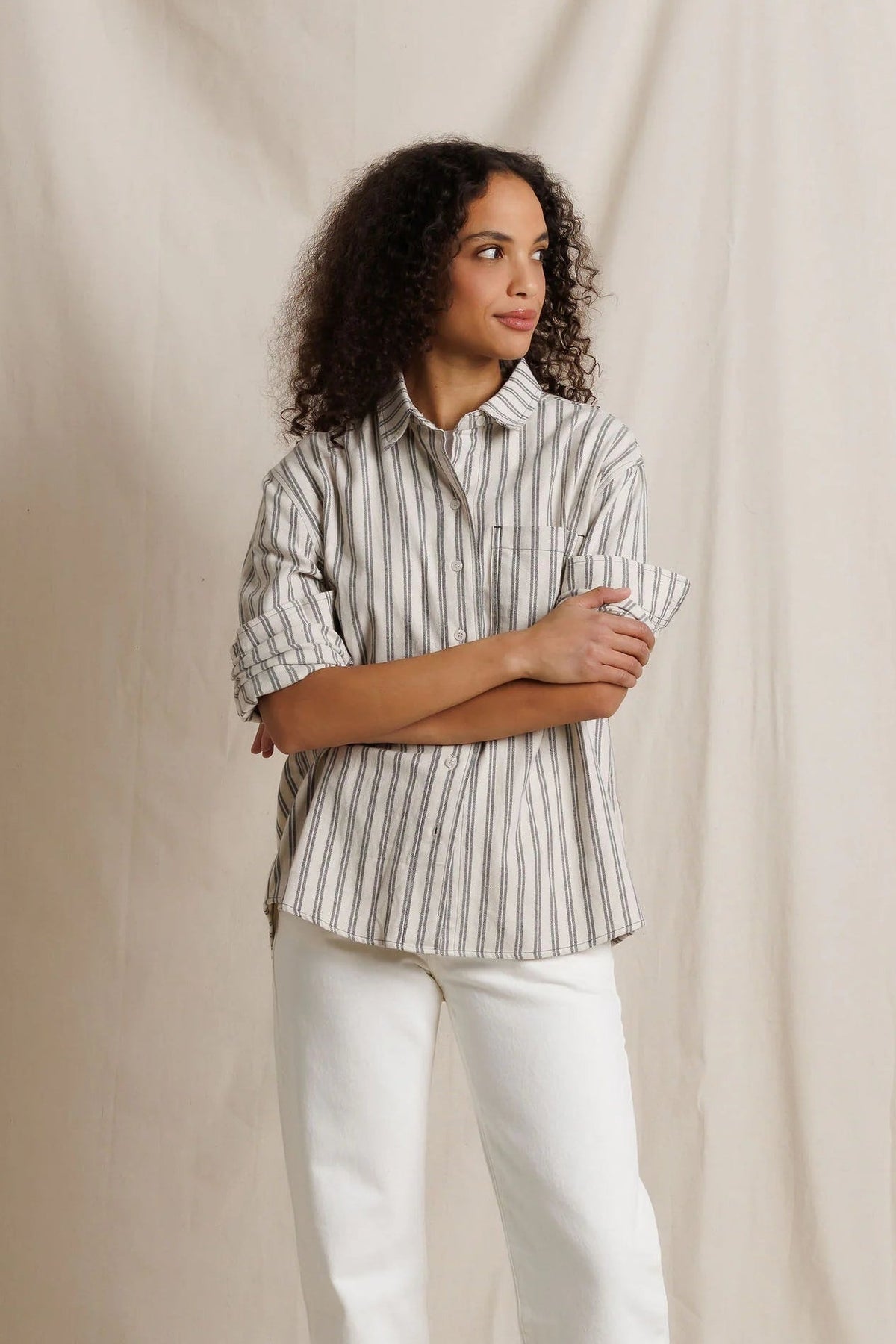 Perfect White Tee Teresa - Whitecap Grey Stripe