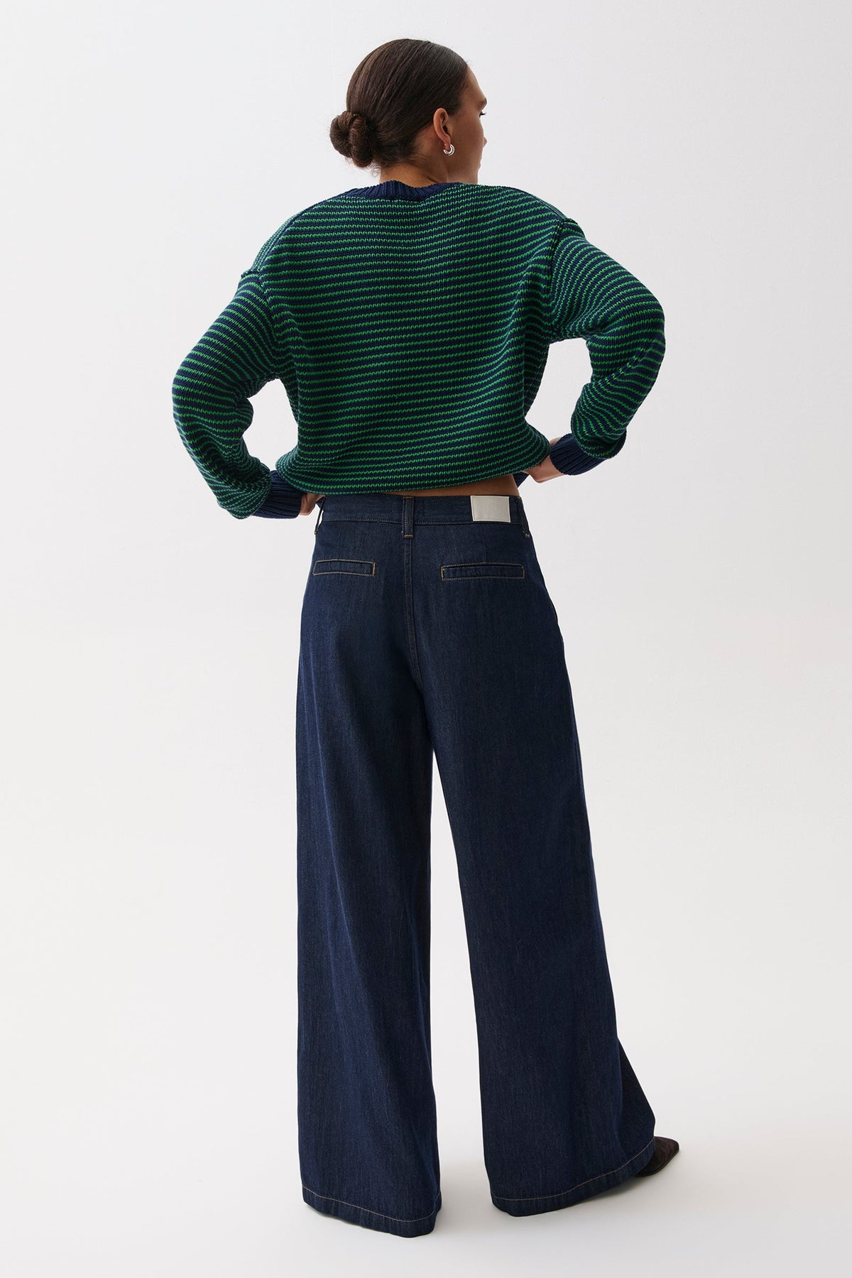 Pistola Delphine Pleated Denim Wide Leg - Force — photo 3