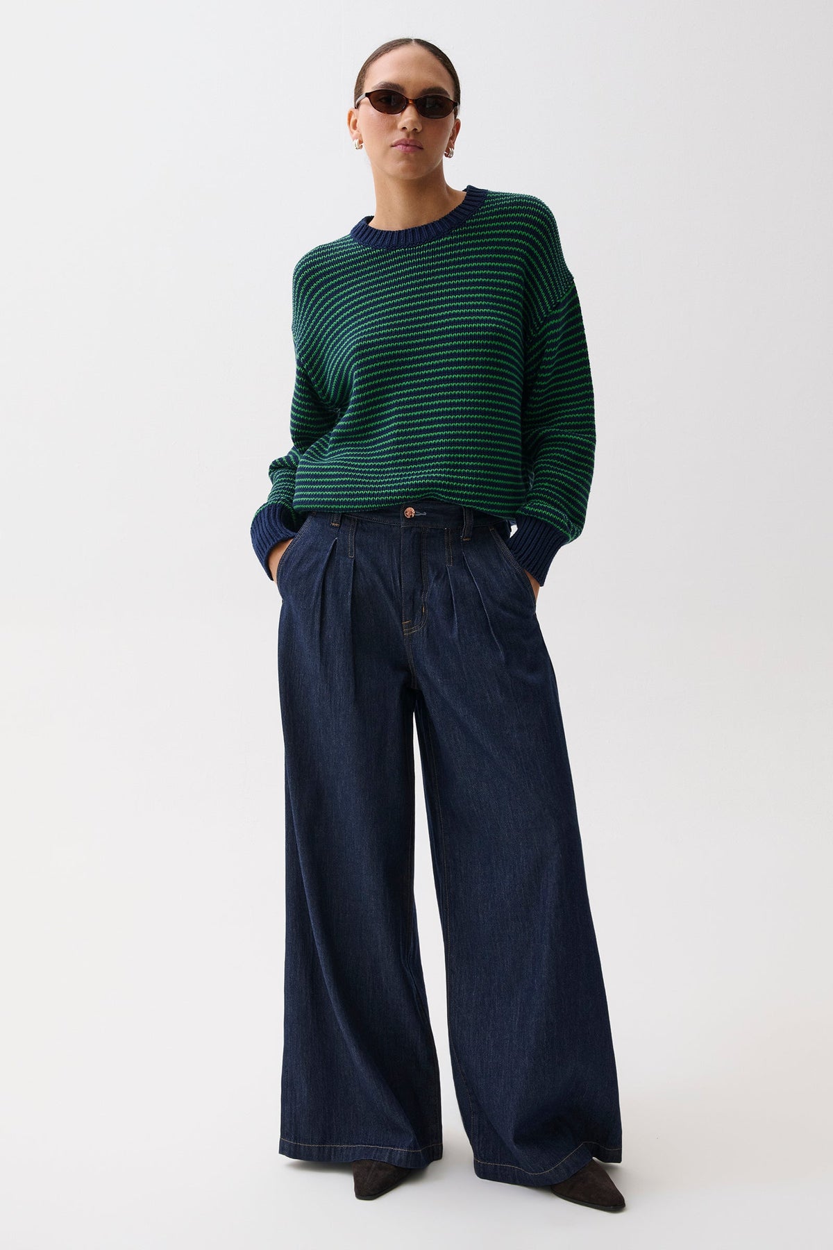 Pistola Delphine Pleated Denim Wide Leg - Force — photo 4