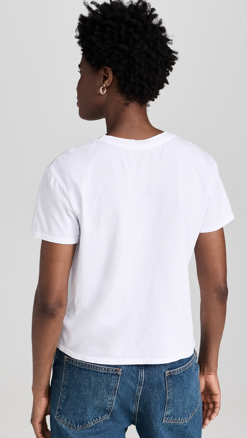 Perfect White Tee Harley Cotton Short Sleeve Boxy Crew Tee Shirt