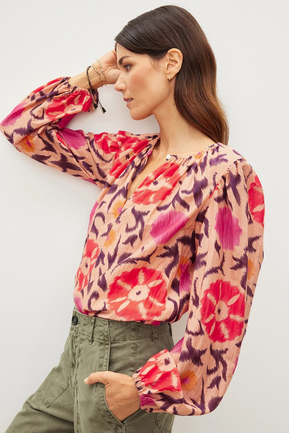 Velvet Fraser Printed Silk Cotton Voile Top