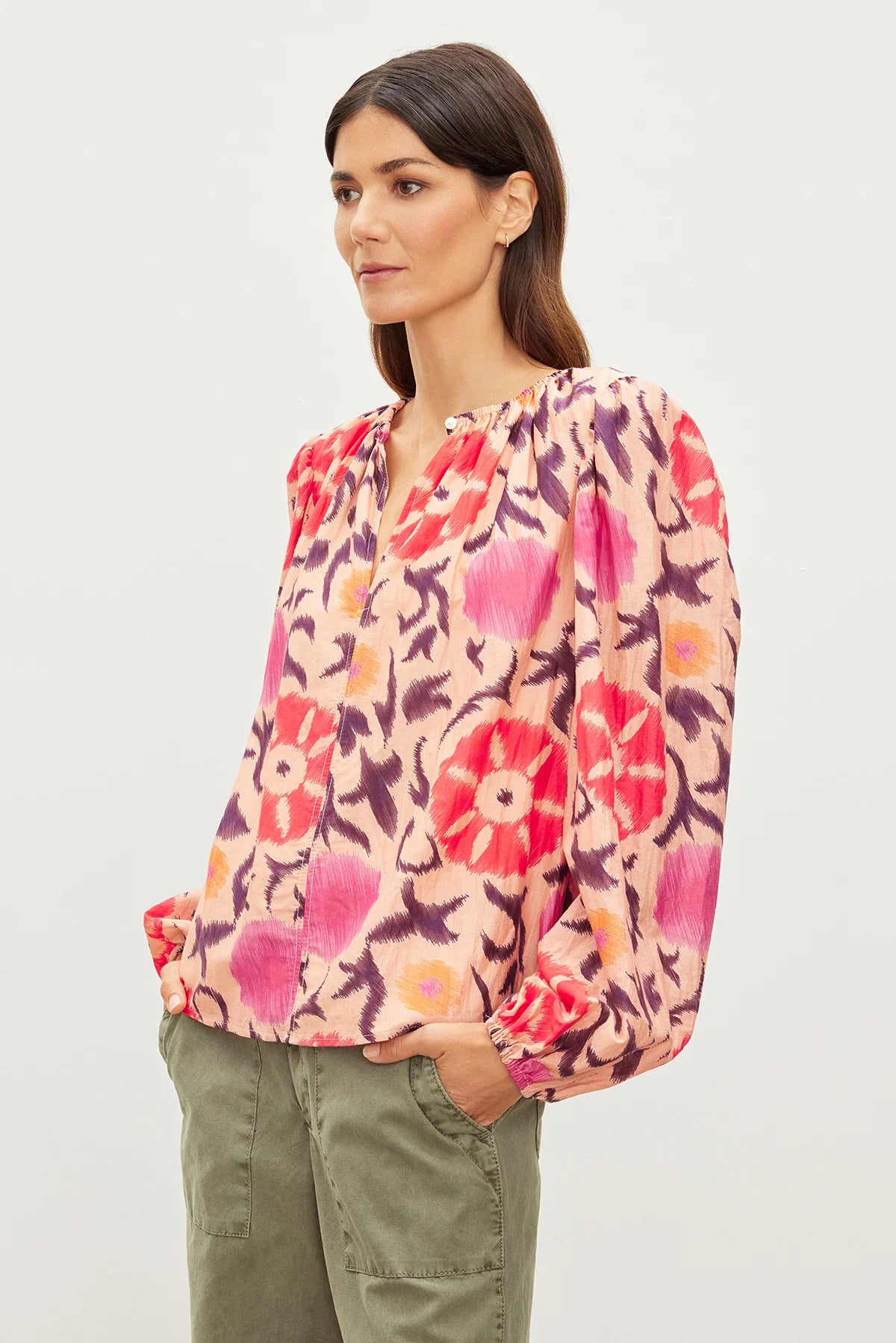 Velvet Fraser Printed Silk Cotton Voile Top