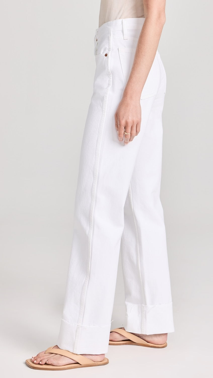 RE/DONE High Rise Loose Long White