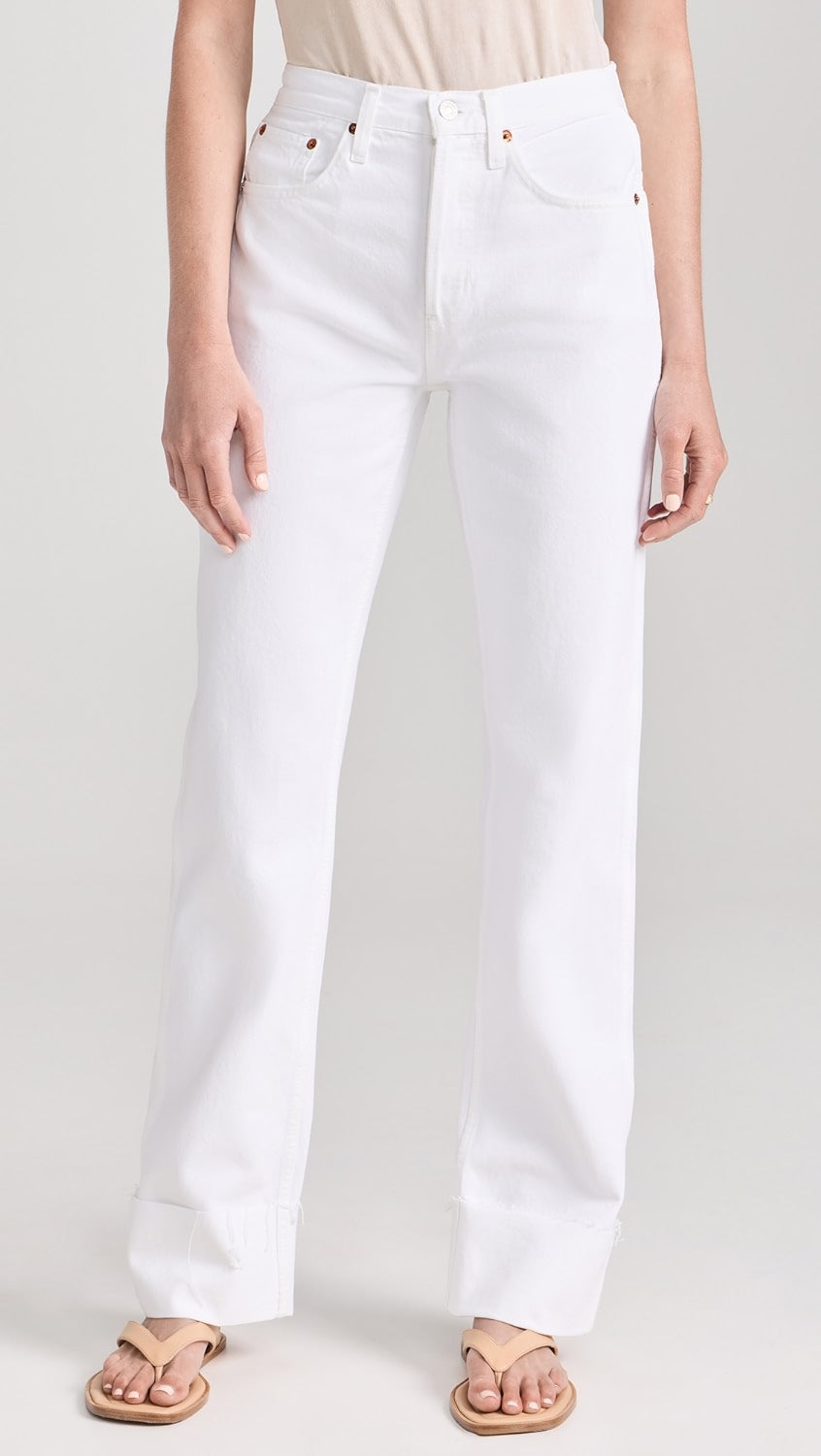 RE/DONE High Rise Loose Long White