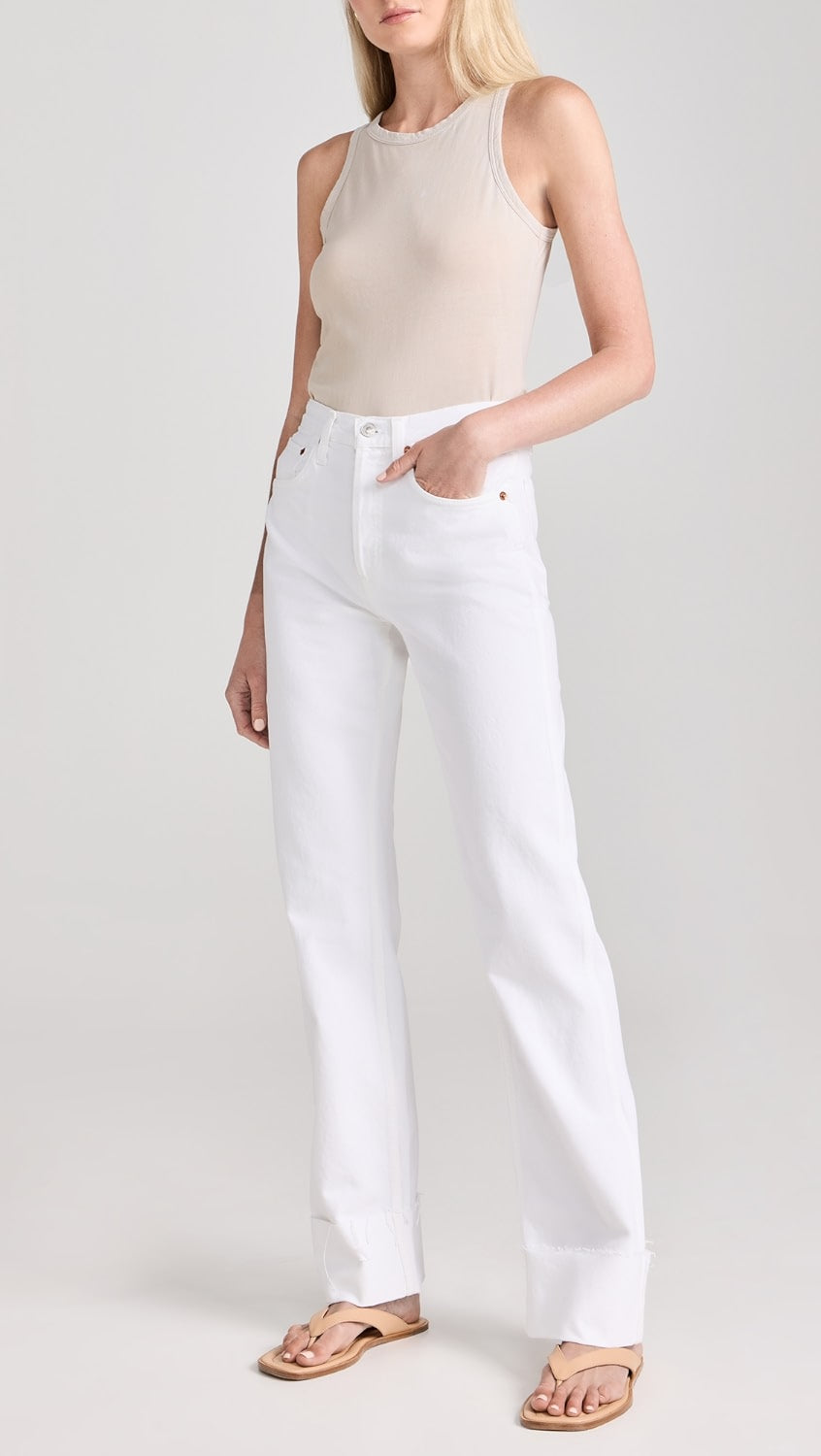 RE/DONE High Rise Loose Long White