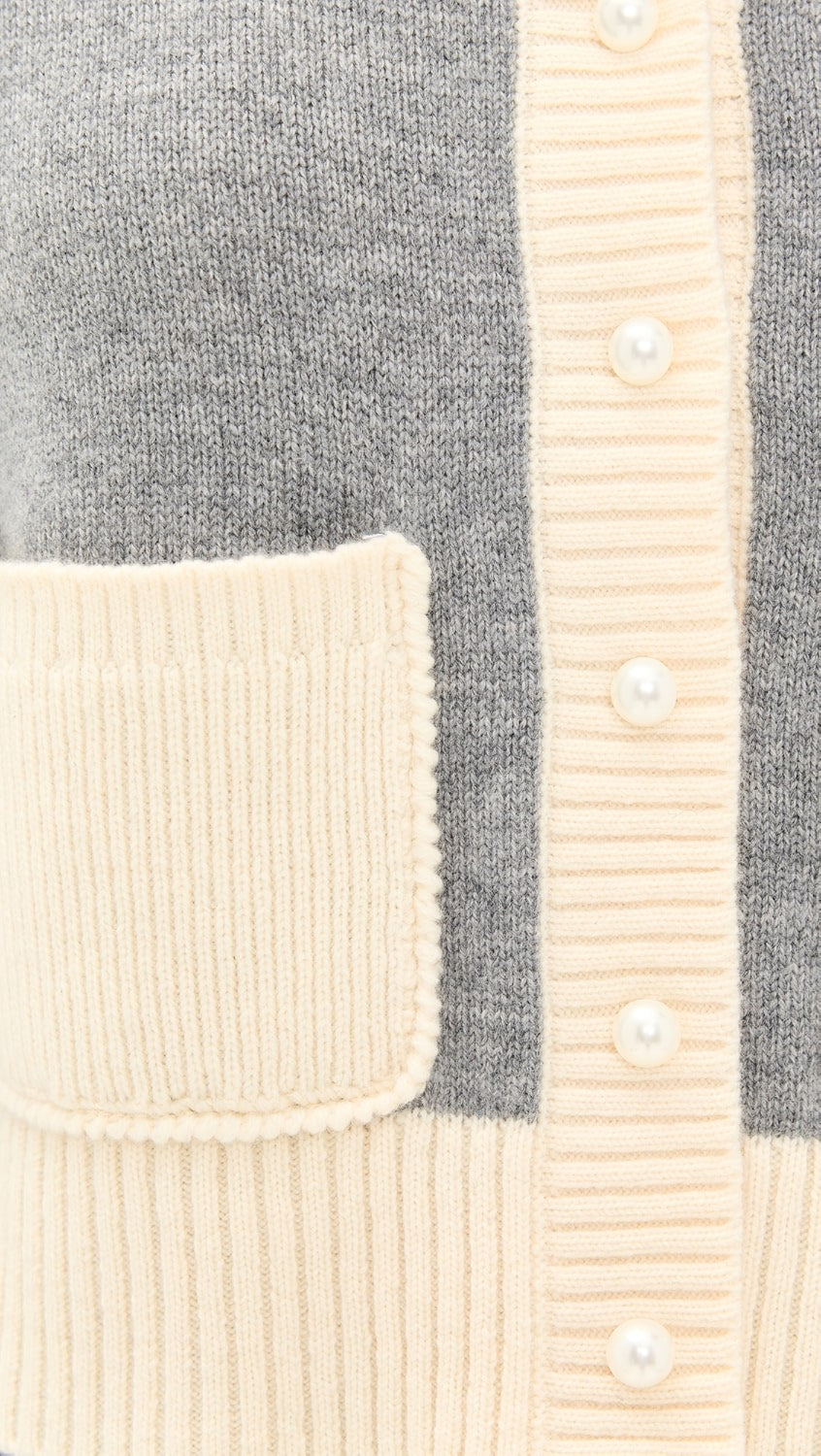 RE/DONE Pearl Contrast Cardigan 845-10WPRLCAR