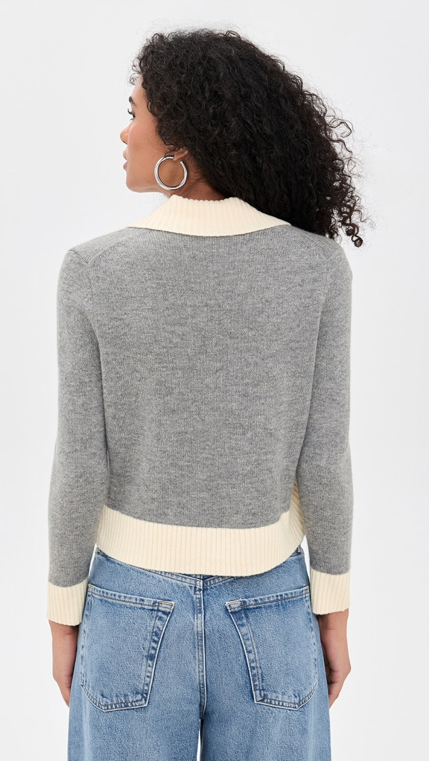 RE/DONE Pearl Contrast Cardigan 845-10WPRLCAR