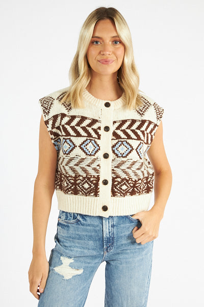 Le Jean Fair Isle Vest