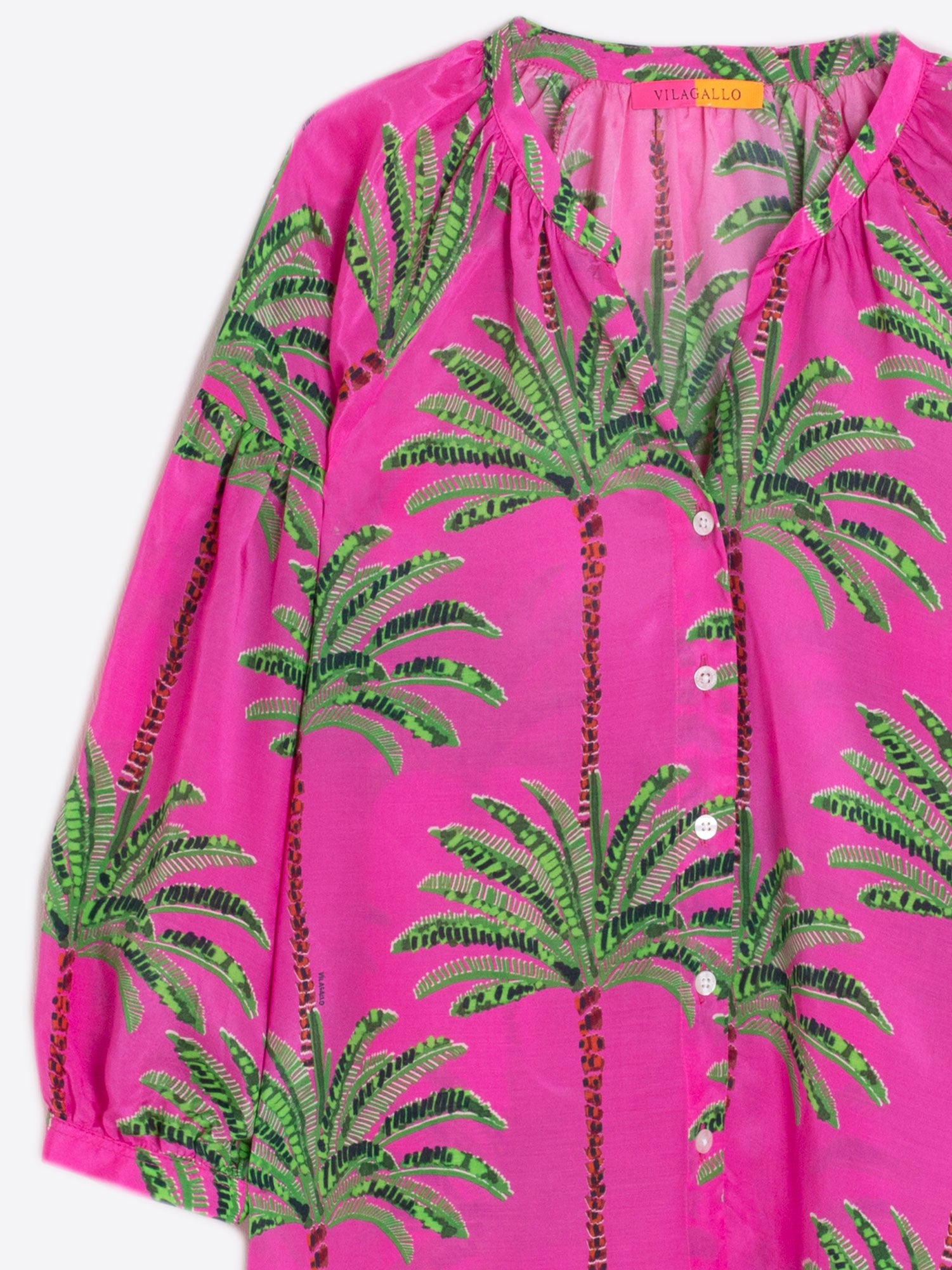 Vilagallo Mabel Pink Palm Tree Shirt 31306