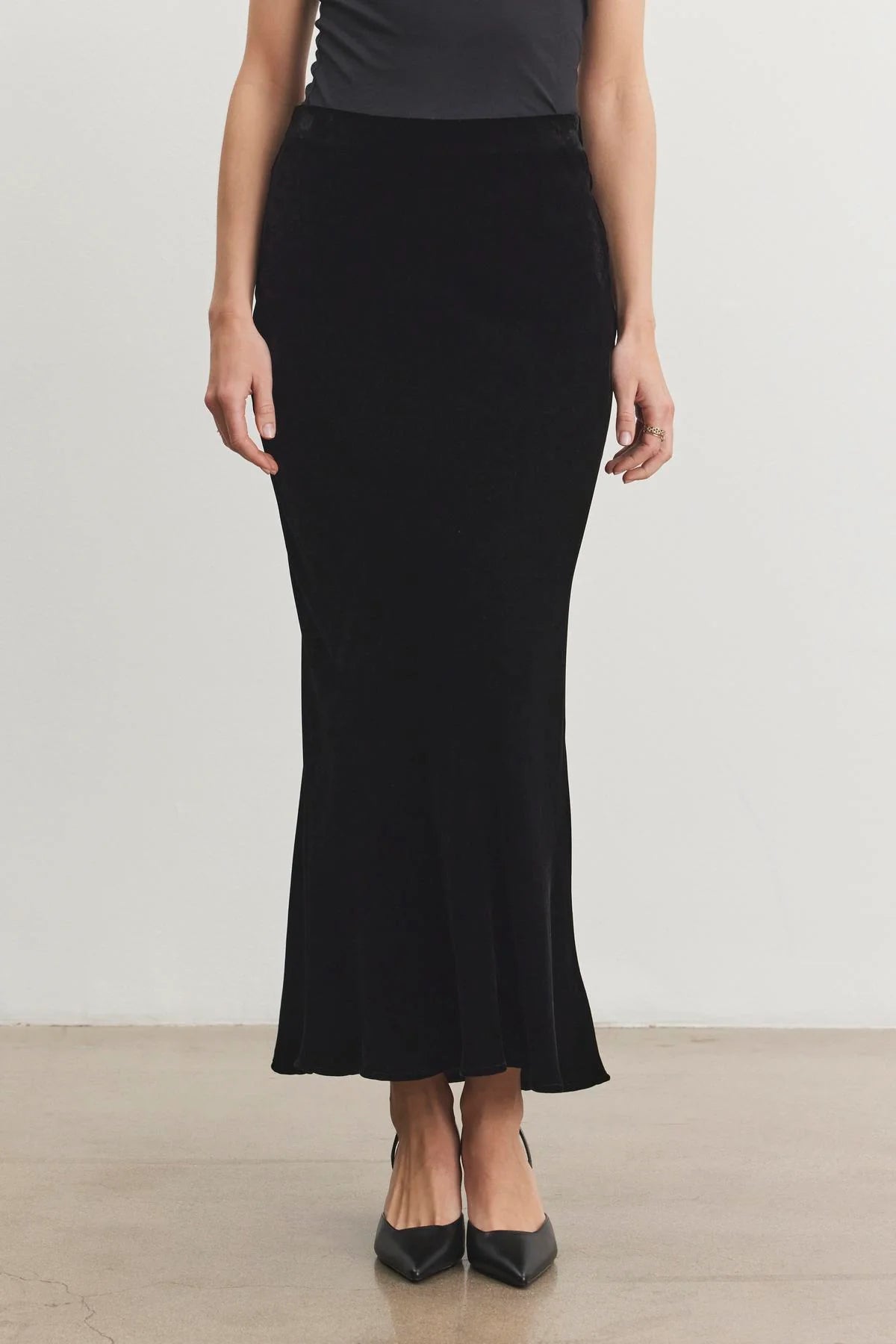 Velvet Eza Silk Velvet Maxi Skirt