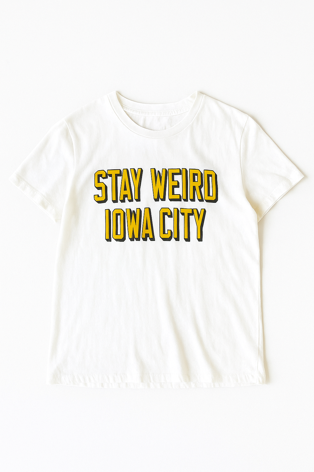 Retro Brand STAY WEIRD IOWA CITY  Womens Cut Tee Shirt