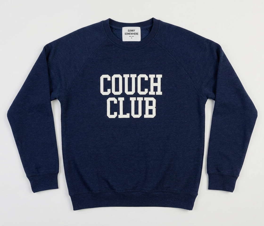 Sunny Somewhere Couch Club Raglan Crew - Navy additional view