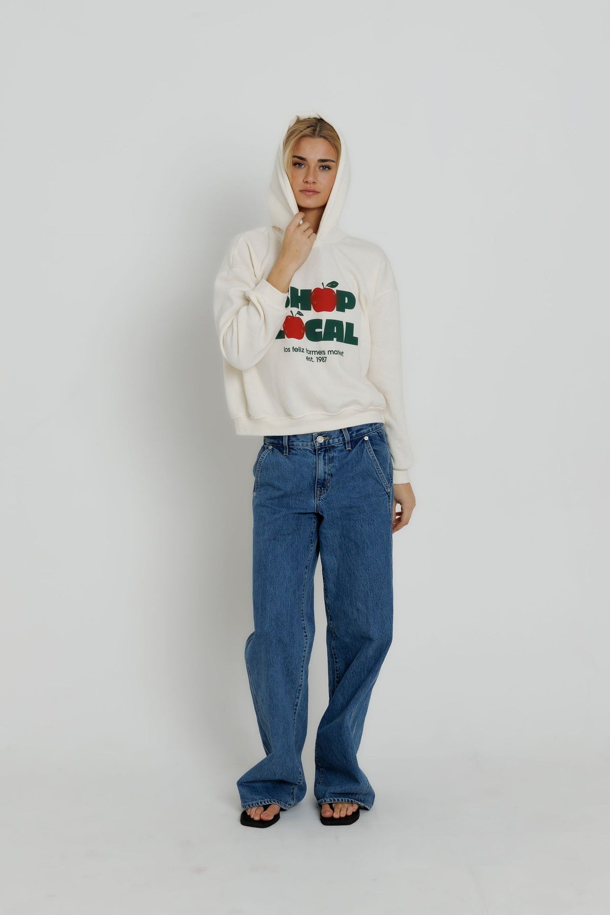 Sunny Somewhere Shop Local Classic Hoodie - Off White additional view