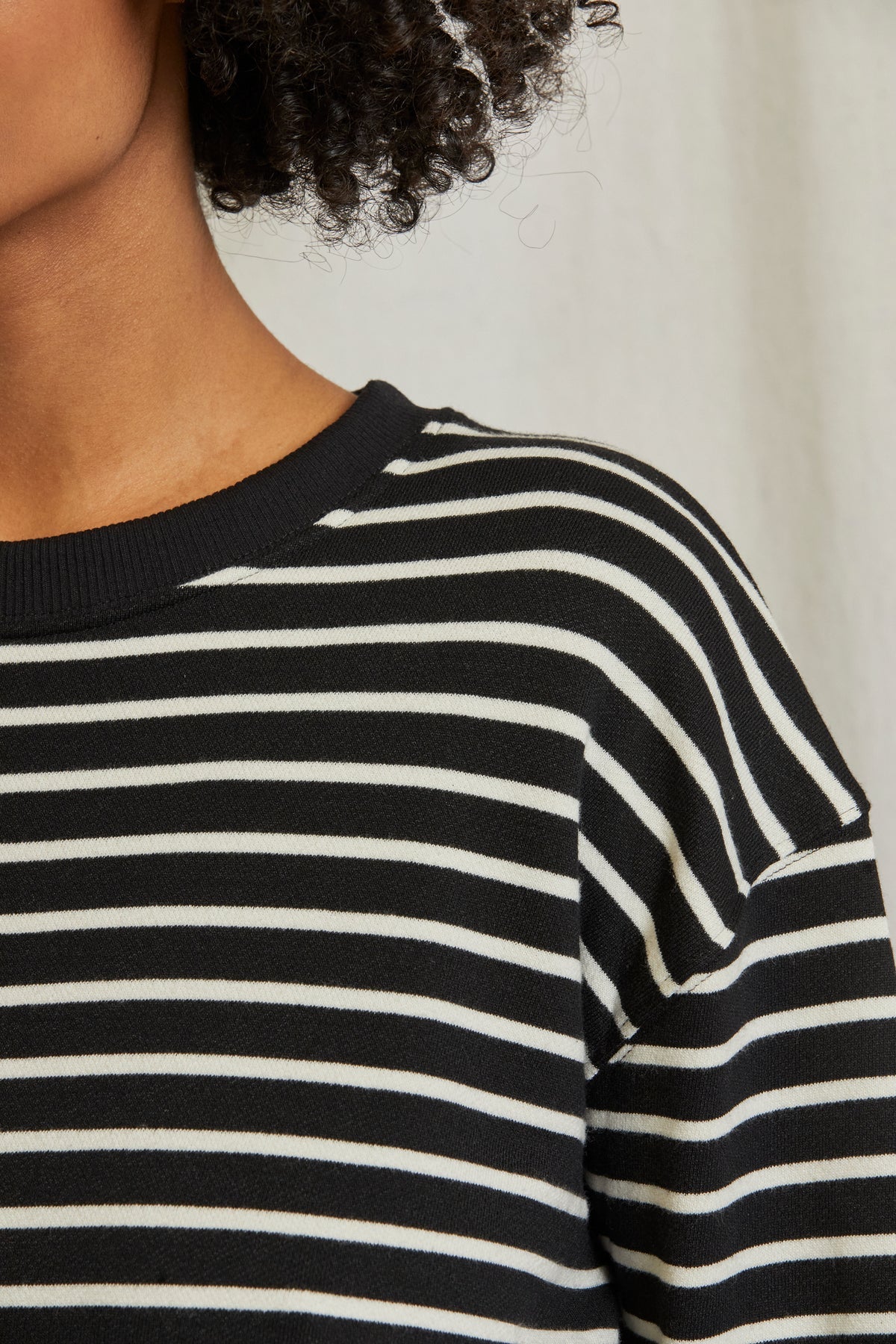 Perfect White Tee Tyler French Terry Stripe Pullover Sweatshirt