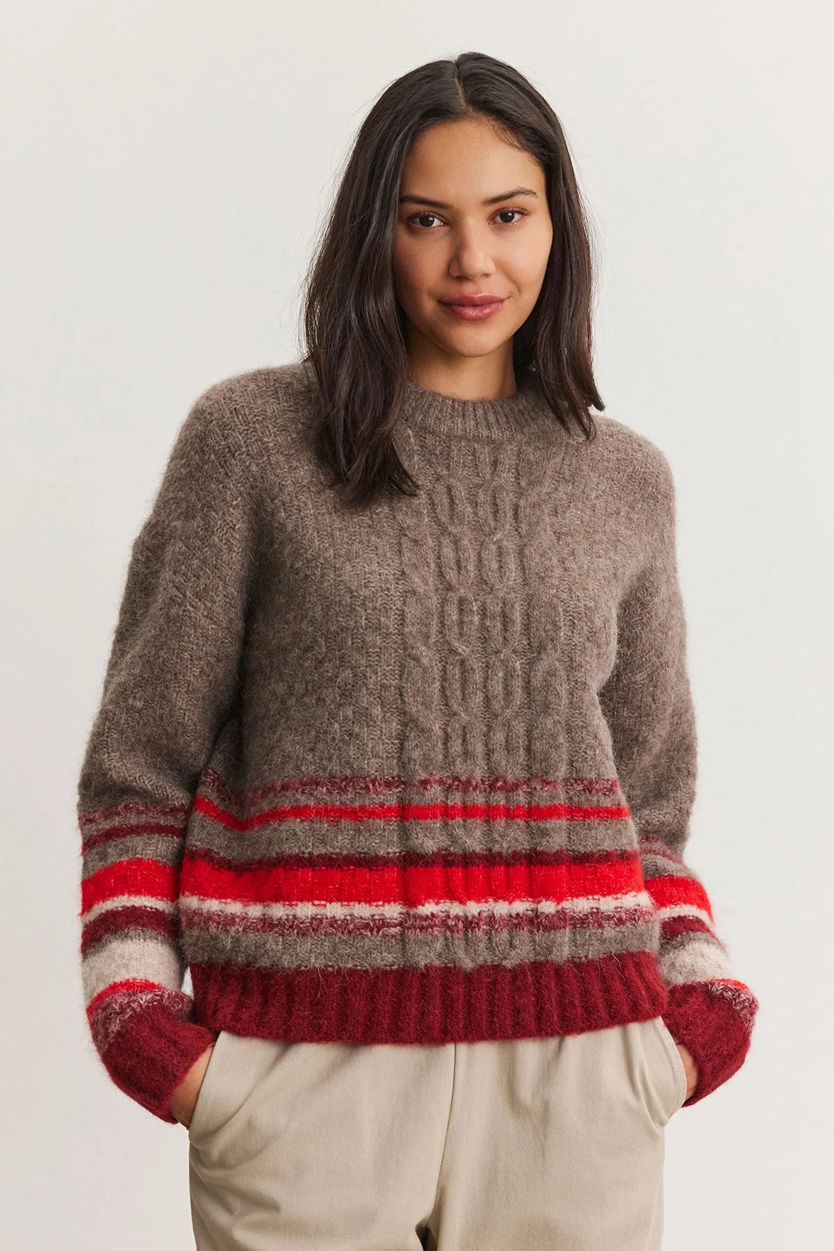 Velvet Elayne Alpaca Cable Knit Sweater