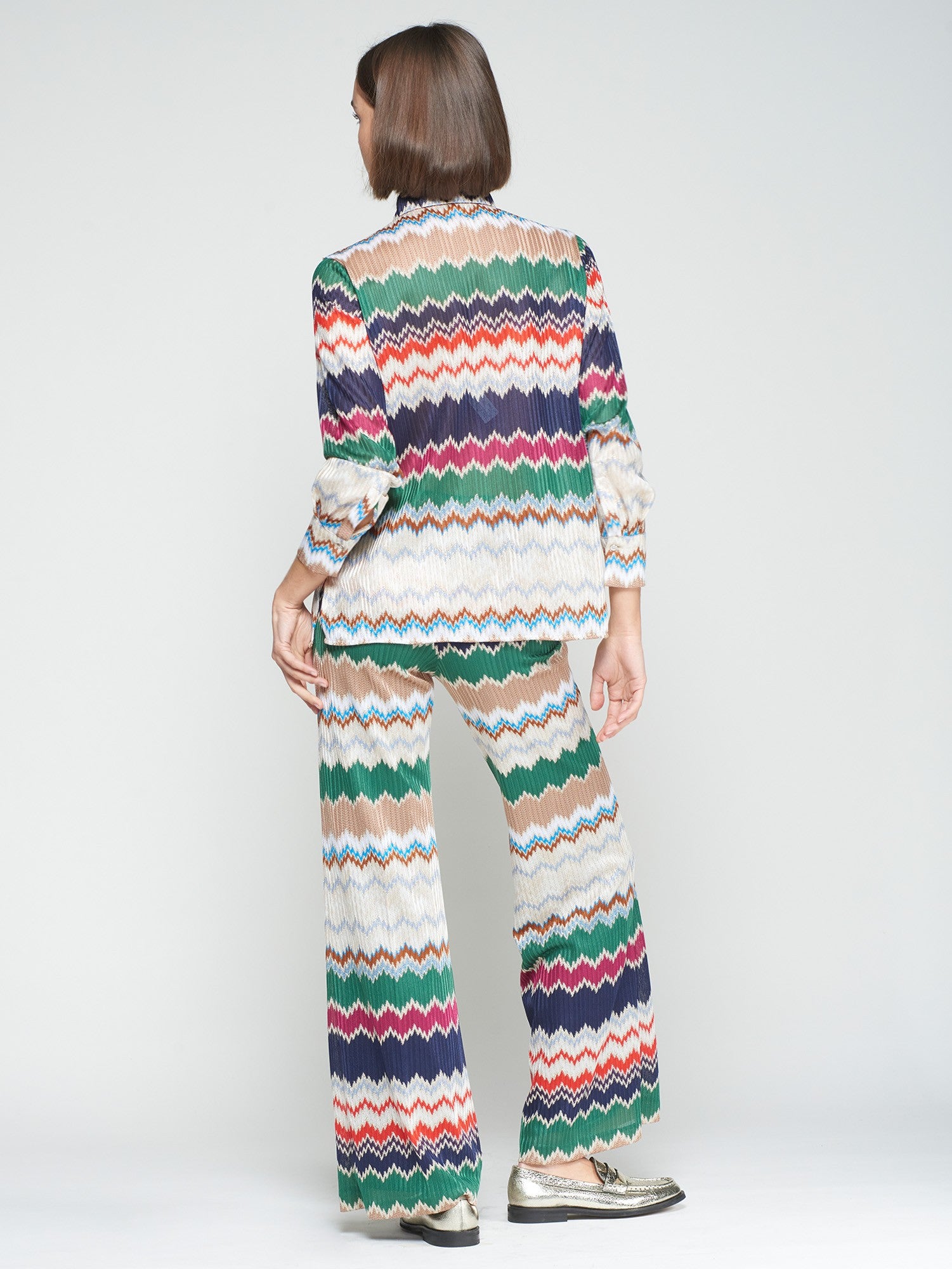 Vilagallo Venus Herringbone Lurex Jaquard Trouser 32973