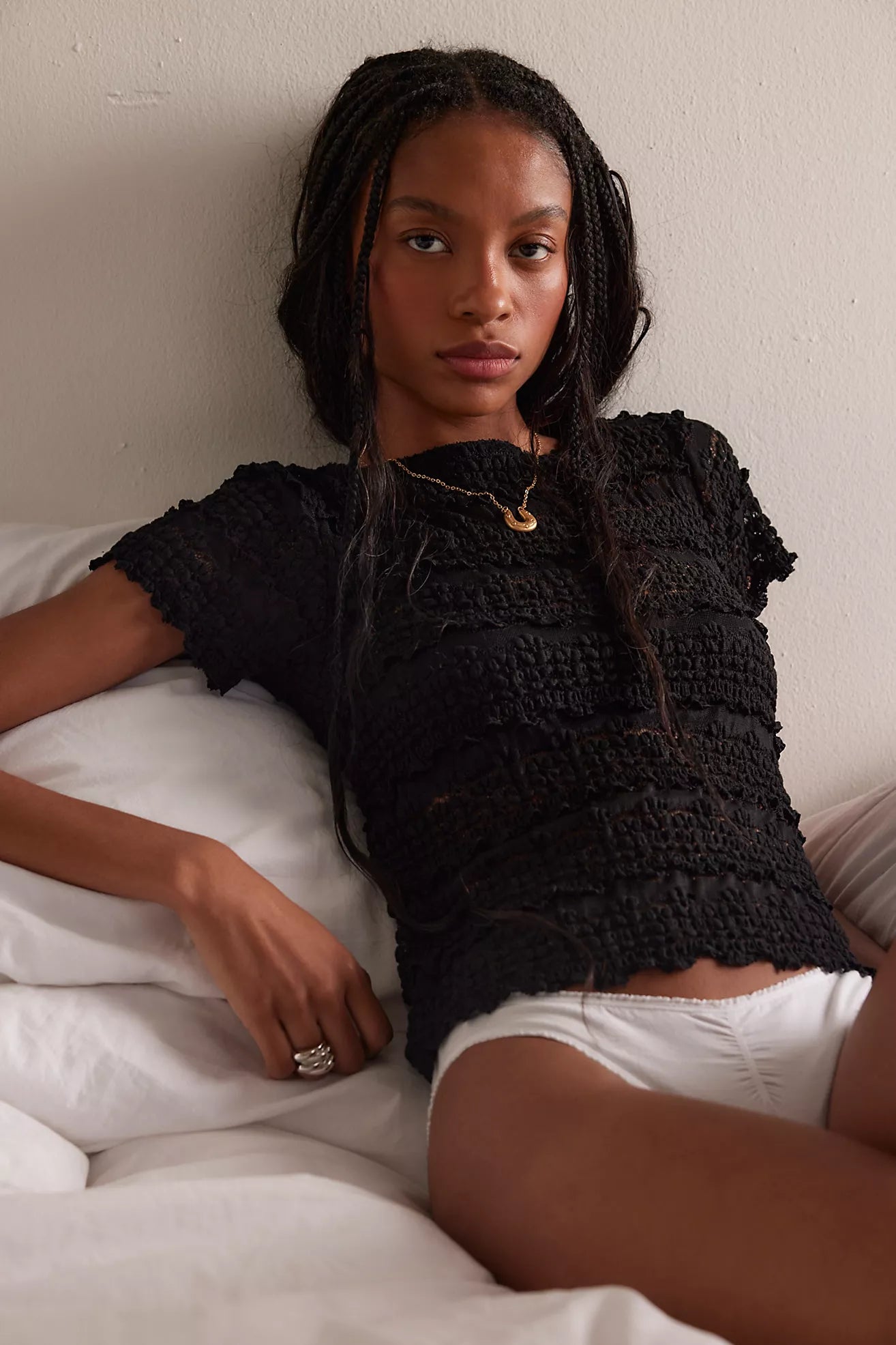 Free People Angelina Lace Tee