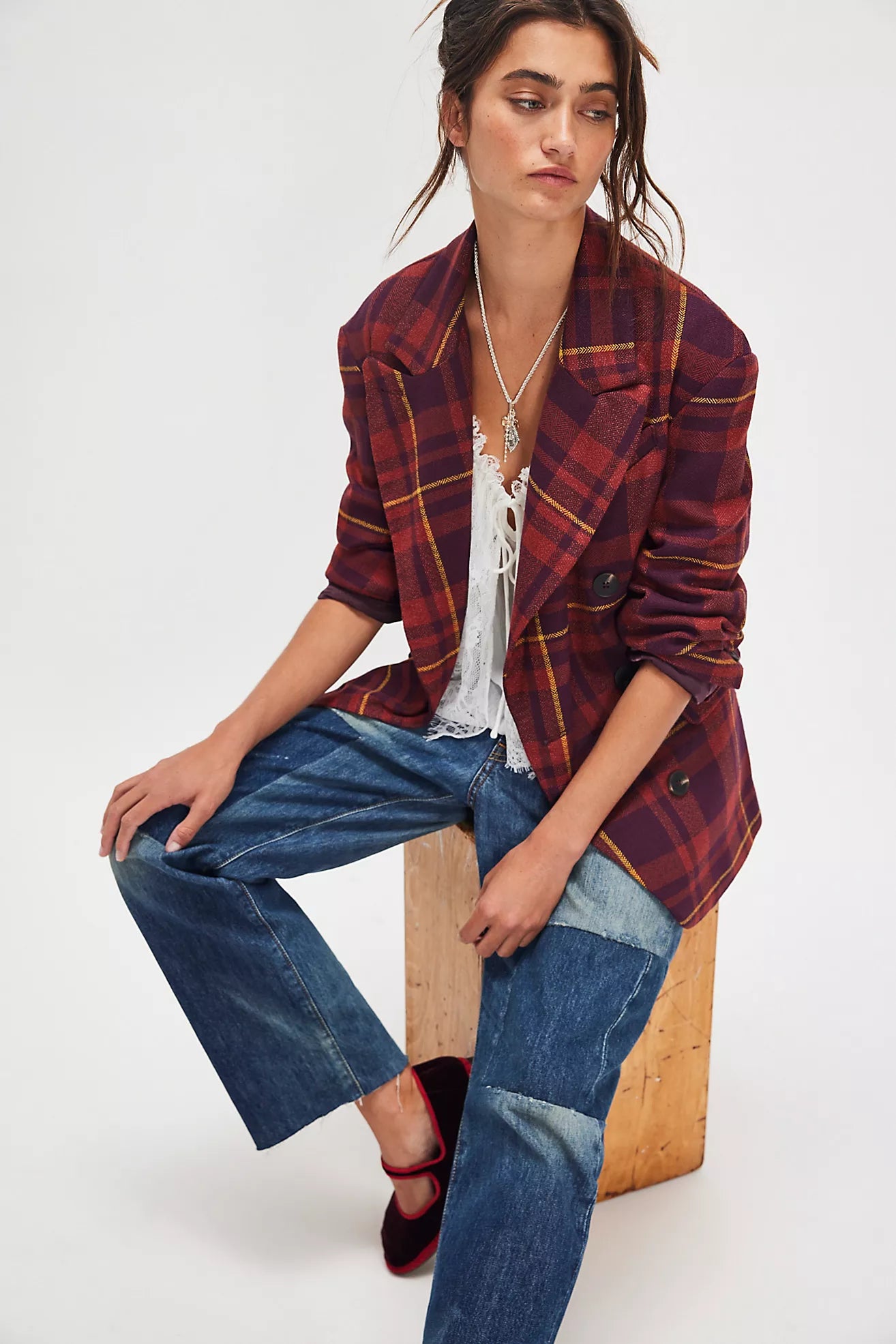 Free People Dean Double Breasted Blazer