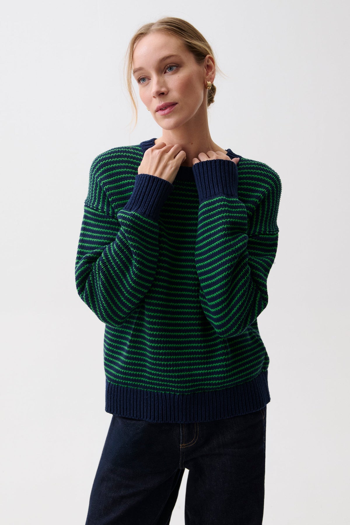 Pistola Aura Relaxed Crew Neck Sweater - Midgreen