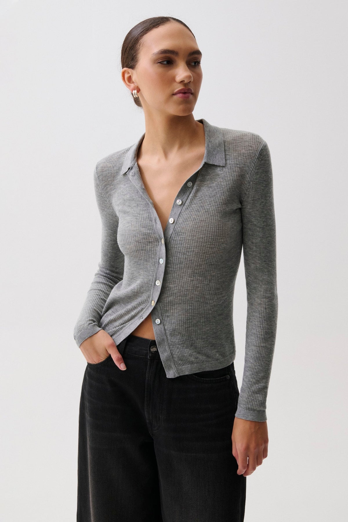 Pistola Korey Featherweight Cardigan - Heather Charcoal
