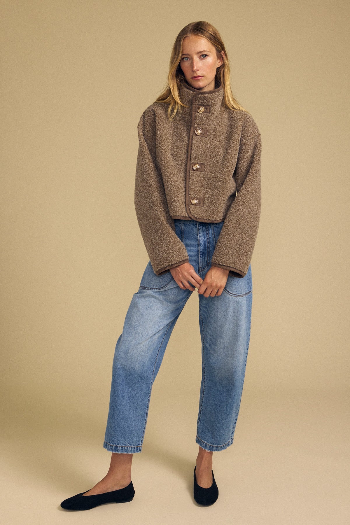 Velvet Esme reversible jacket in Faded Coco