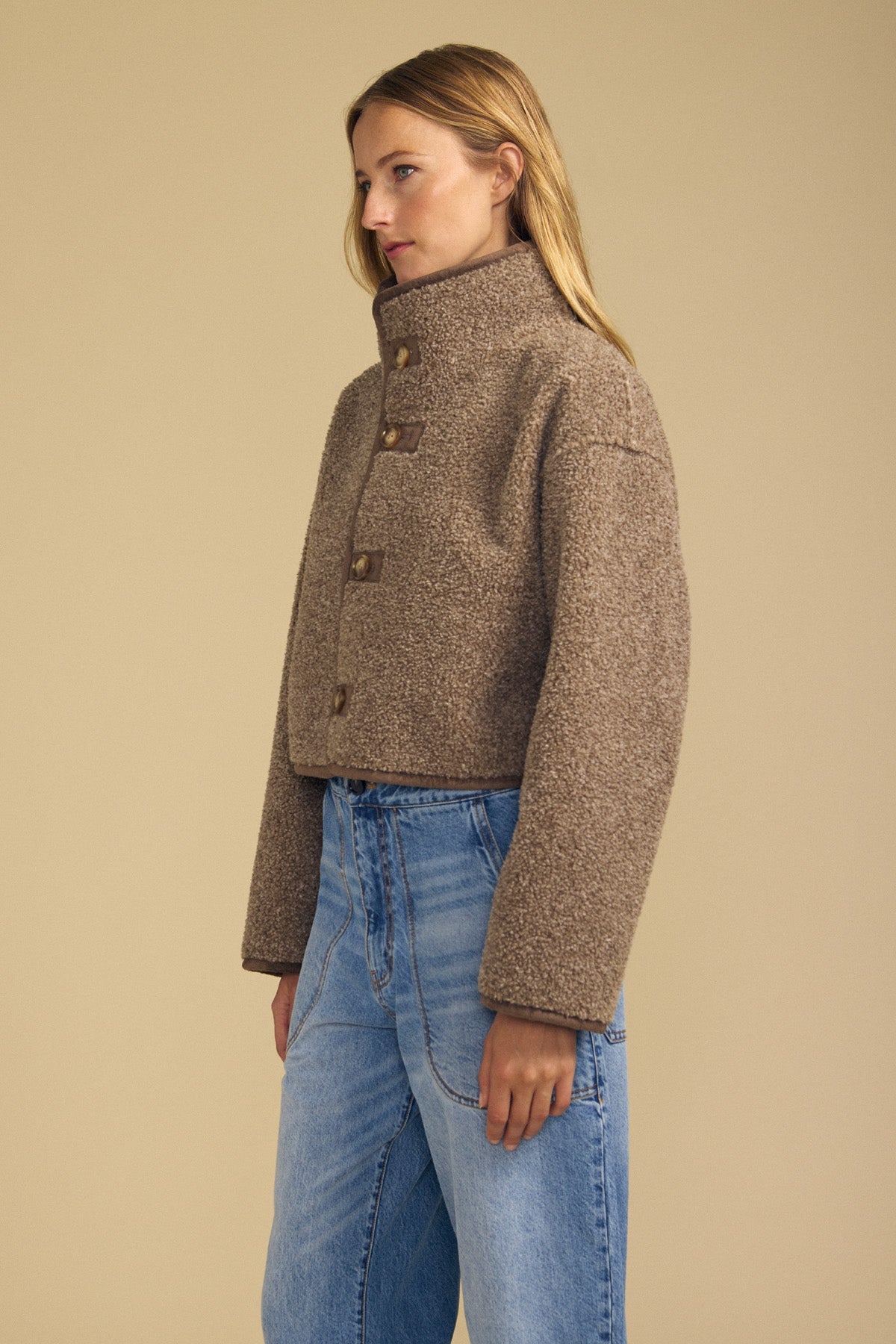 Velvet Esme reversible jacket in Faded Coco