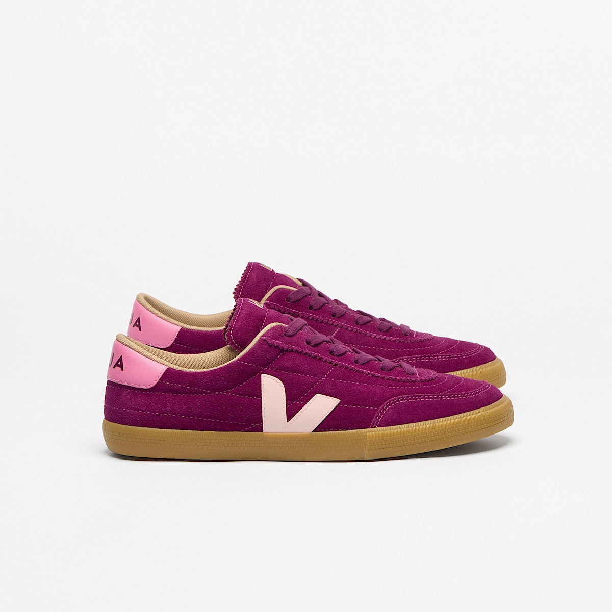 Veja Panenka Suede Magenta Petal Malibu lateral view