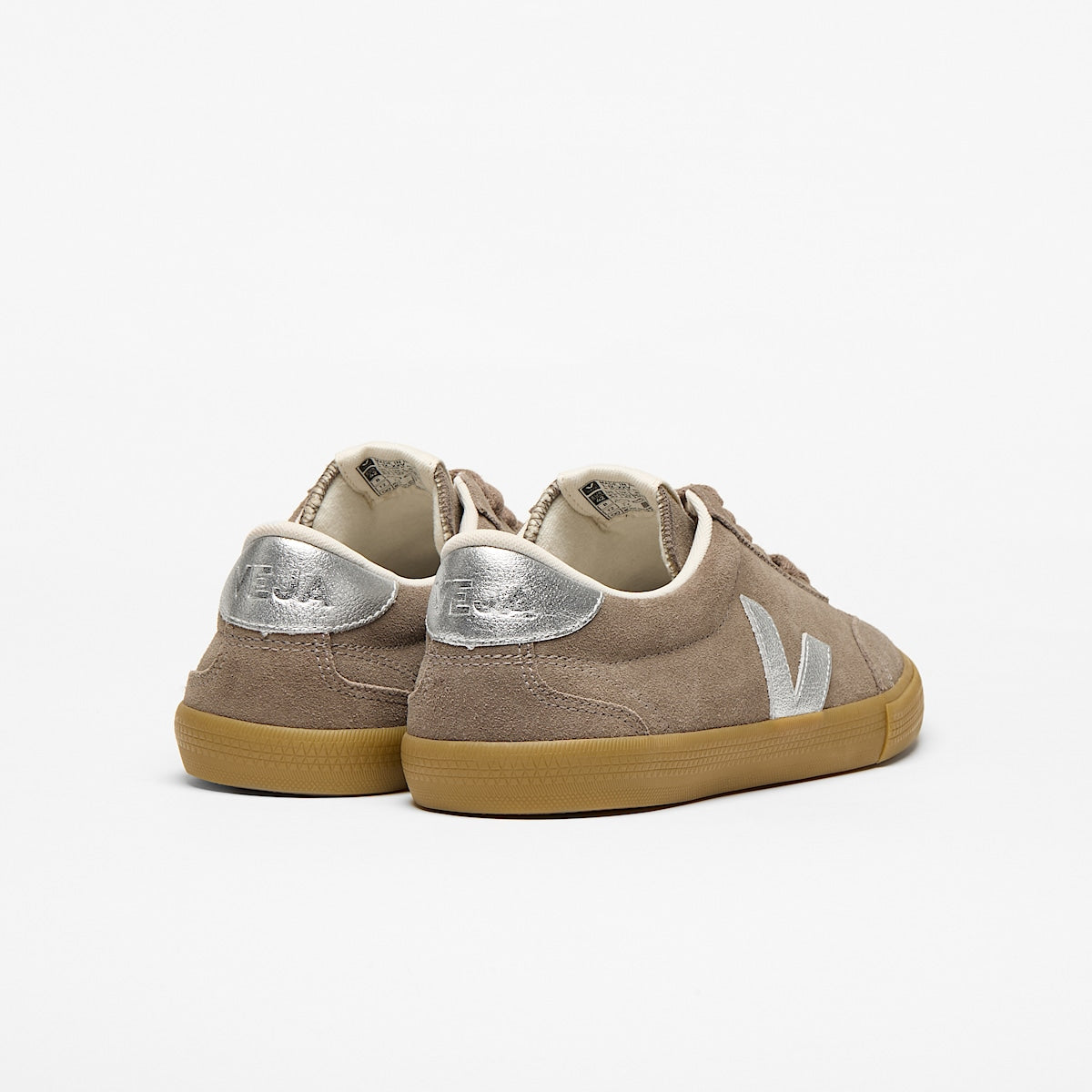 Veja Volley Suede Moonrock Silver back view