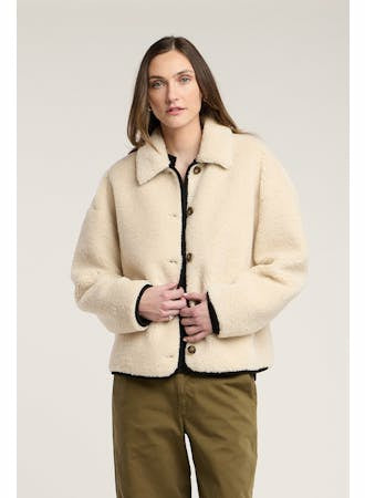 Velvet by Graham & Spencer Anika Jacket in Cream/Black