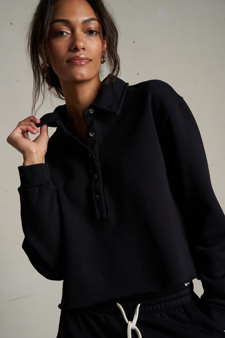 Perfect White Tee Vinny Fleece Henley Sweatshirt