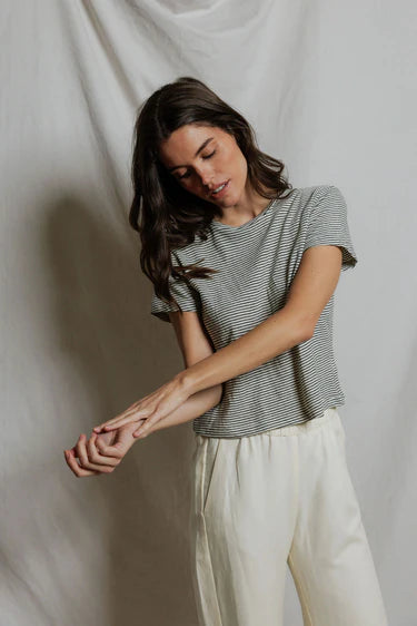 Perfect White Tee Vivian Striped Tee Shirt