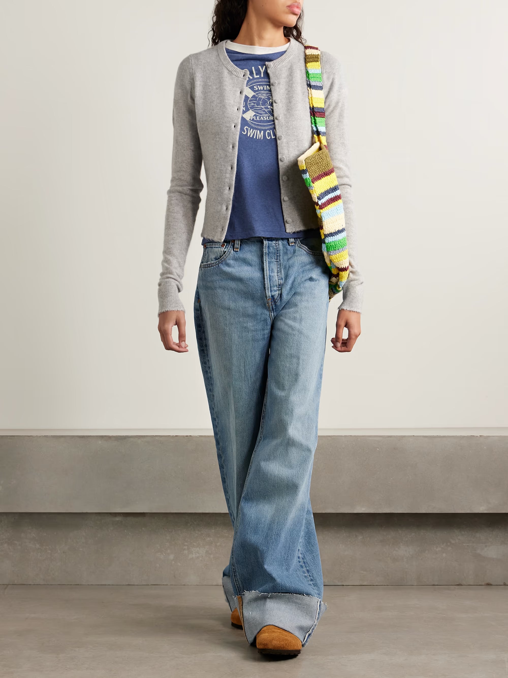 RE/DONE Cashmere Crewneck Cardigan