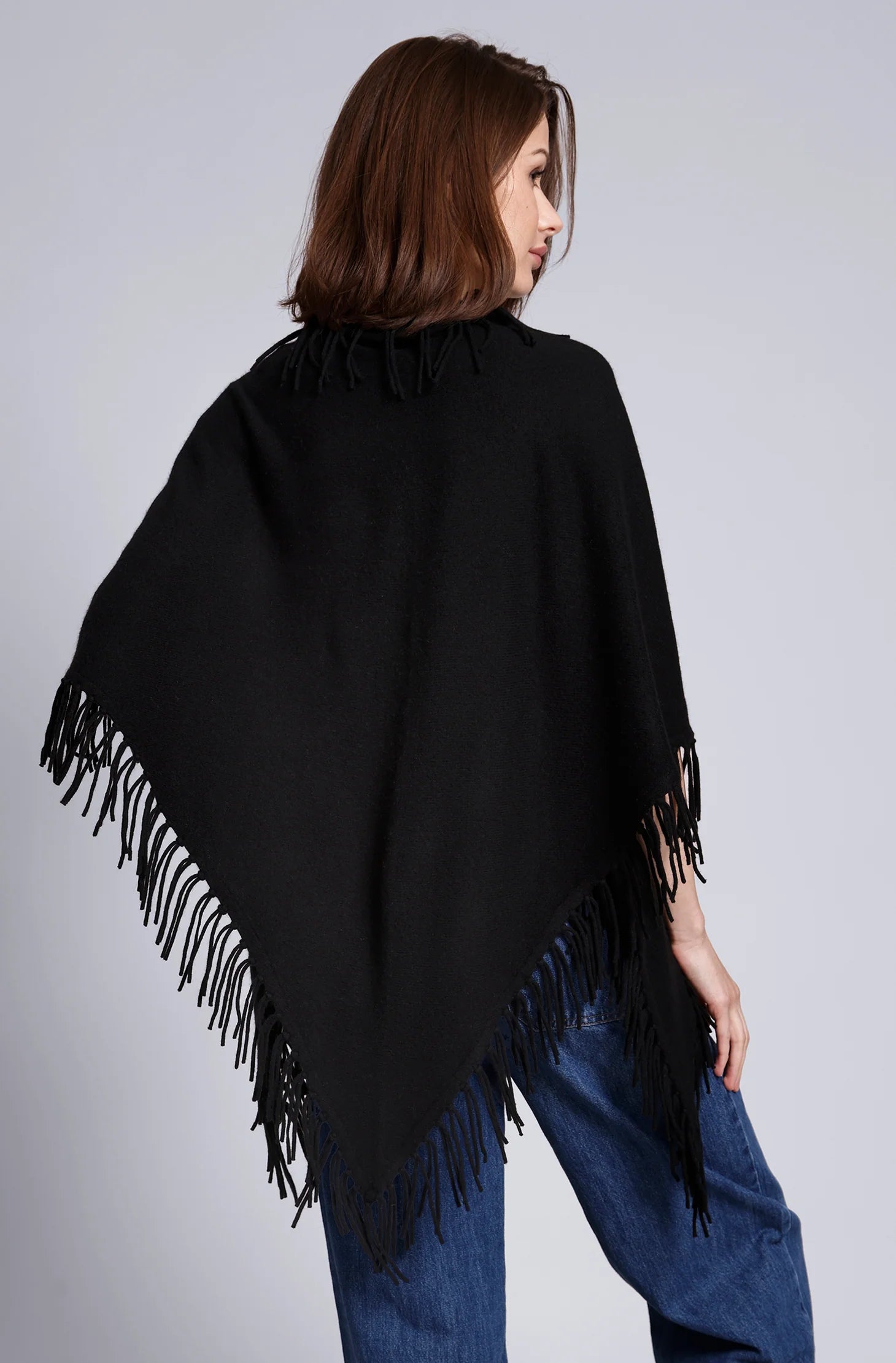 Minnie Rose Cashmere Fringe Shawl YR0780